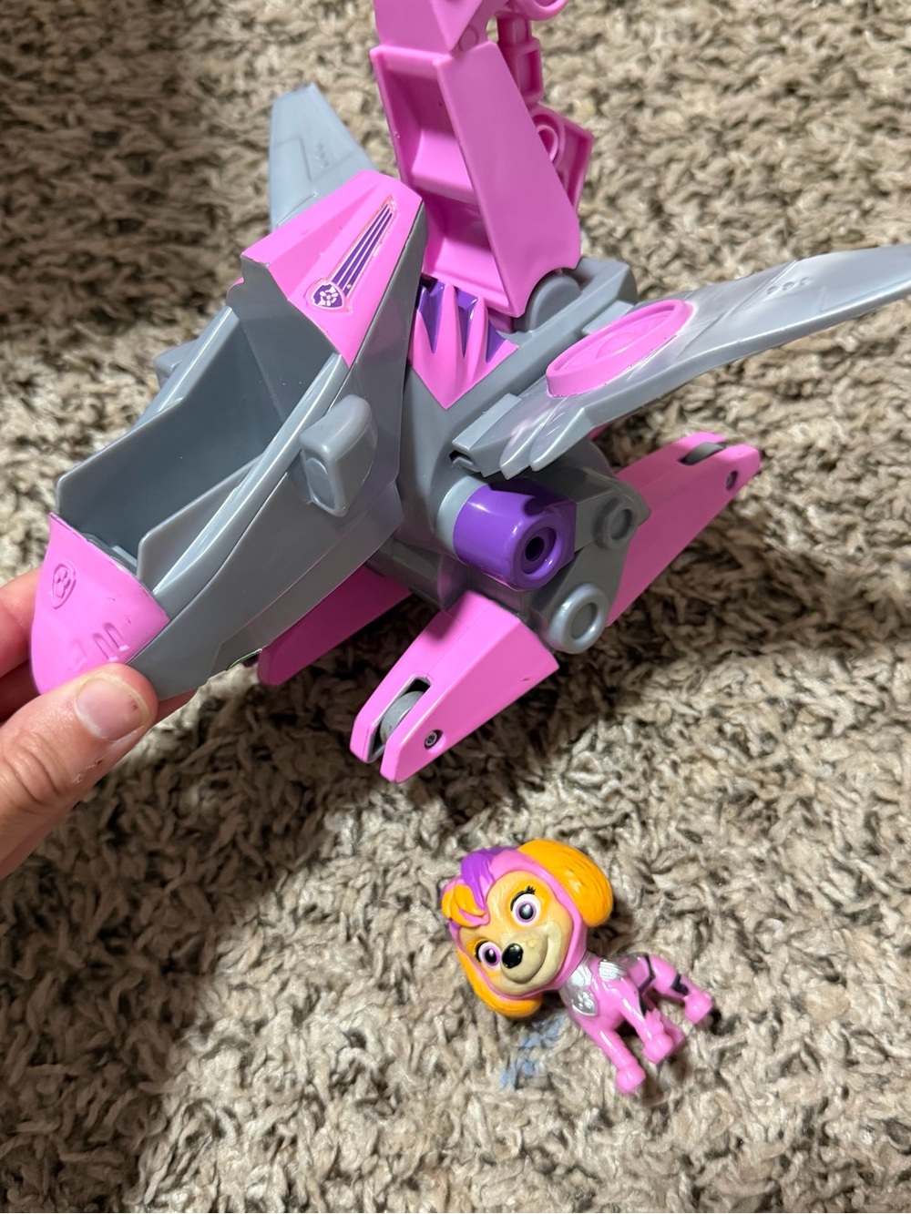 Paw Patrol Skye Pink and Gray Rescue Plane with Skye Figure